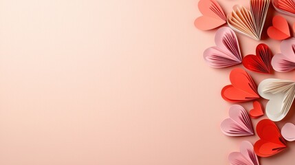 Obraz premium Paper Hearts Decoration on Soft Background