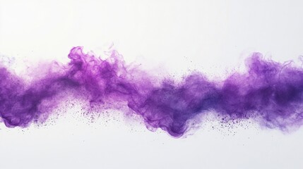 Abstract Purple Powder Explosion On White Background