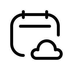 cloud calendar icon with line style, perfect for user interface projects