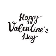 Vector Hand Writting lettering - Happy Valentine Day Isolated on White Background