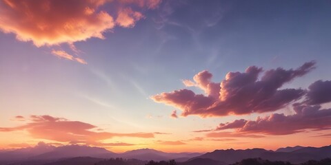 Gradient background with shimmering iridescent colors and wispy clouds at sunset, glowing, hazy, wispy