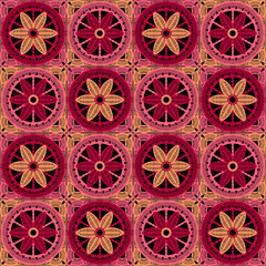 Pattern with crochet granny square wallpaper handmade decorative art design print