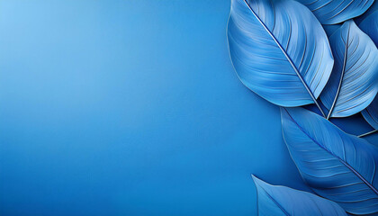 blue leaves on a mild blue background instance