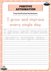 Positive affirmation activity worksheets for toddlers 