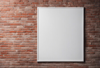 Clean White Frame on Rustic Brick Wall