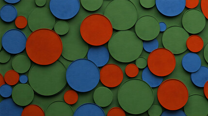 Abstract 3D Background Green Orange Blue Circles