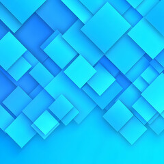 Obraz premium Abstract Blue Squares 3D Background