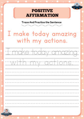 Positive affirmation activity worksheets for toddlers 