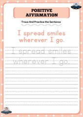 Positive affirmation activity worksheets for toddlers 