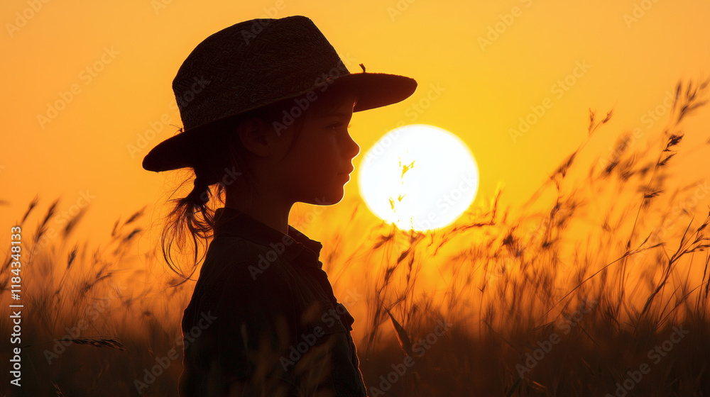 Poster a sunset silhouette capturing the essence of quiet self-reflection and personal insight self-reflect