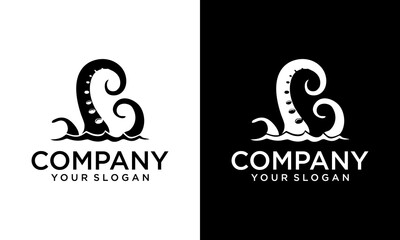 Fototapeta premium vector logo illustration 3 octopus tentacles