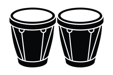 Bongos black and white illustration.eps