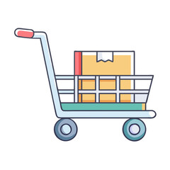 trolley cart vector icon, furniture vector illustration - simple illustration of trolley cart perfect for logos, and furniture-themed designs.
