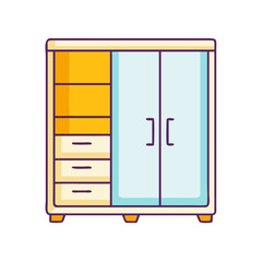 wardrobe vector icon, furniture vector illustration - simple illustration of wardrobe perfect for logos, and furniture-themed designs.