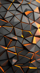 Abstract 3D Background Orange Glow Triangles