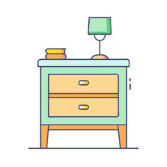 bedside table vector icon, furniture vector illustration - simple illustration of bedside table perfect for logos, and furniture-themed designs.