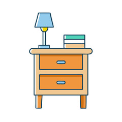 bedside table vector icon, furniture vector illustration - simple illustration of bedside table perfect for logos, and furniture-themed designs.