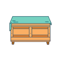 blanket chest vector icon, furniture vector illustration - simple illustration of blanket chest perfect for logos, and furniture-themed designs.
