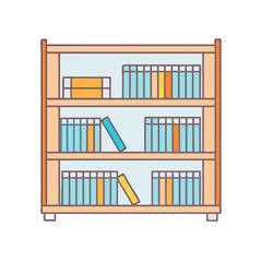 bookshelf vector icon, furniture vector illustration - simple illustration of bookshelf perfect for logos, and furniture-themed designs.
