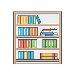 bookshelf vector icon, furniture vector illustration - simple illustration of bookshelf perfect for logos, and furniture-themed designs.