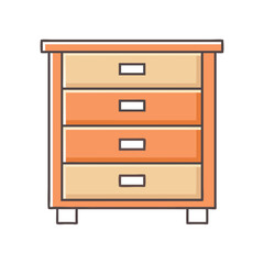 chest of drawers vector icon, furniture vector illustration - simple illustration of chest of drawers perfect for logos, and furniture-themed designs.