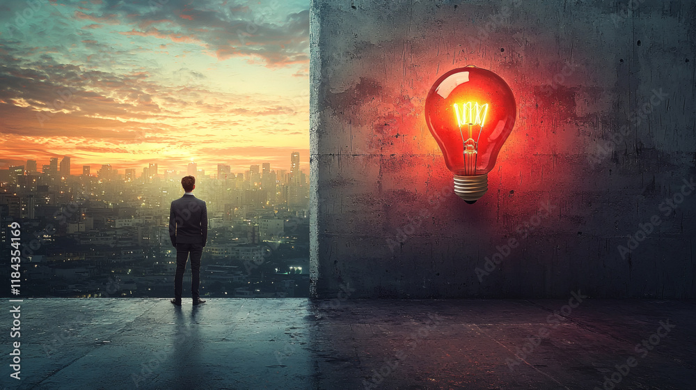 Poster An artist expressing creativity as a form of maintaining a positive and open mindset Positive mindset Stock Photo with side copy space