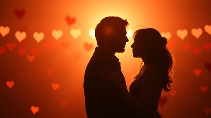 Romantic Valentine's Day Background with Hearts, Roses- Ideal for Celebrations and Love-Themed Designs