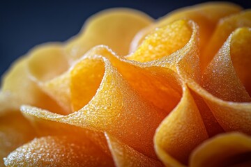 Close-up of orange peel curls arranged creatively