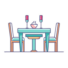 dining set vector icon, furniture vector illustration - simple illustration of dining set perfect for logos, and furniture-themed designs.