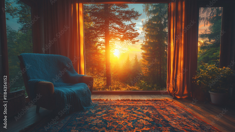 Poster a cozy home environment designed to radiate warmth and positivity for a peaceful mindset positive mi