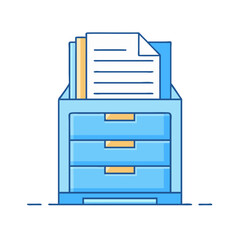 filing cabinet vector icon, furniture vector illustration - simple illustration of filing cabinet perfect for logos, and furniture-themed designs.