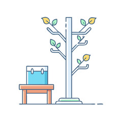 hall tree vector icon, furniture vector illustration - simple illustration of hall tree perfect for logos, and furniture-themed designs.