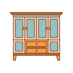 hutch vector icon, furniture vector illustration - simple illustration of hutch perfect for logos, and furniture-themed designs.