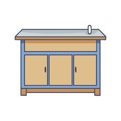 kitchen island vector icon, furniture vector illustration - simple illustration of kitchen island perfect for logos, and furniture-themed designs.
