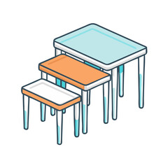 nesting tables vector icon, furniture vector illustration - simple illustration of nesting tables perfect for logos, and furniture-themed designs.