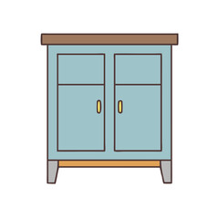 side cabinet vector icon, furniture vector illustration - simple illustration of side cabinet perfect for logos, and furniture-themed designs.