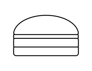 ハンバーガーのアイコンの線画イラスト