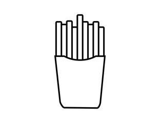 フライドポテトのアイコンの線画イラスト