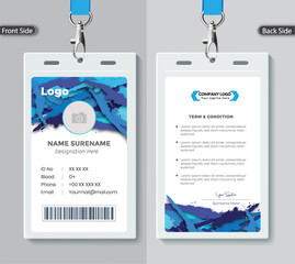 Naklejka premium Modern and creative id card template. corporate id card template, staff or others. Company employee business id card template.