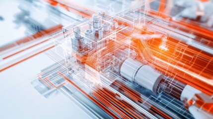Fototapeta premium Cutting Edge Digital Circuits and Technology Futuristic Engineering Concept