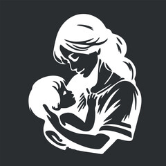 design  logo illustration icon art mother and child