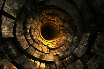 Fototapeta premium Dark Wooden Tunnel 3D Illustration