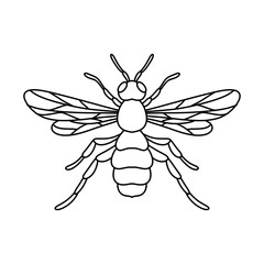 black and white bee symbol illustration image. bee for farm logo identity. bee line illustration