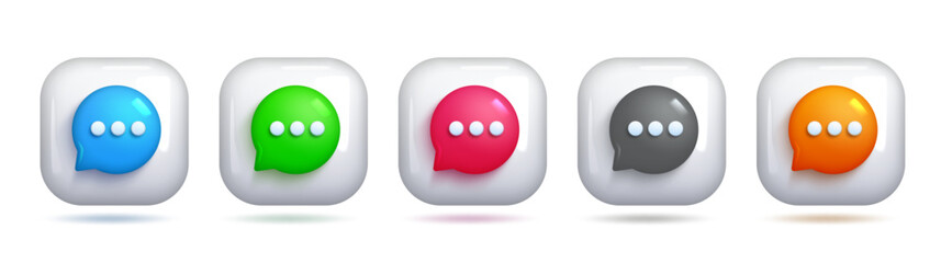 Colorful Vector 3D Chat Symbol, Modern Communication