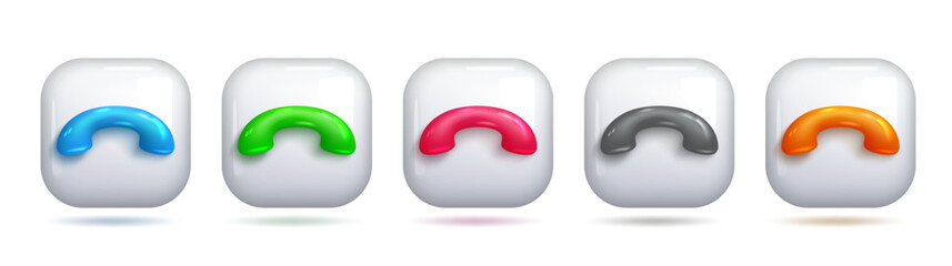 Colorful Vector 3D Phone Reject Symbol