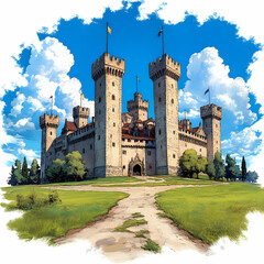 Fototapeta premium Majestic Castle Illustration