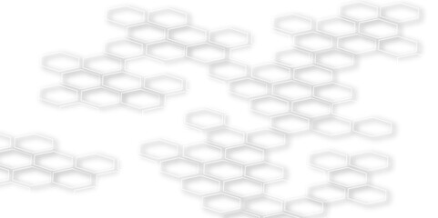 Abstract light grey and white hexagon line 3d effect pattern with shadow seamless texture background. Use for book, poster, flyer, website vector illustration.