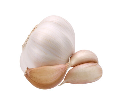garlic and garlic cloves isolated, transparent PNG, PNG format
