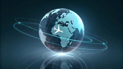 Global Connectivity Concept with Airplane and Earth Representation