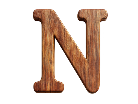 Rustic wooden letter n, a charming decorative piece for crafts, diy projects and home decor